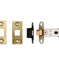 Eurospec Standard 2.5 Inch Or 3 Inch Tubular Latches (Bolt Through), Satin Brass