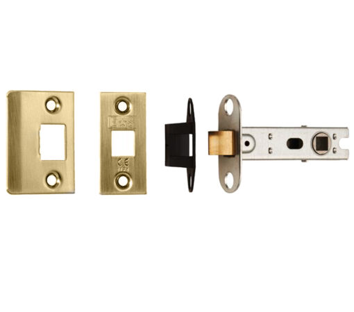 Eurospec Standard 2.5 Inch Or 3 Inch Tubular Latches (Bolt Through), Satin Brass