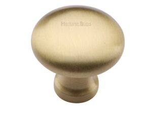 Heritage Brass Mushroom Design Cabinet Knob (32Mm Or 38Mm), Satin Brass