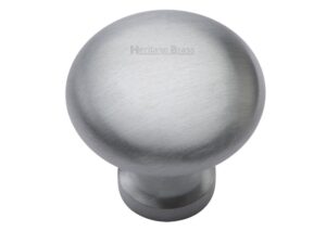 Heritage Brass Mushroom Design Cabinet Knob (32Mm Or 38Mm), Satin Chrome