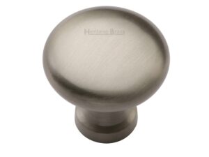 Heritage Brass Mushroom Design Cabinet Knob (32Mm Or 38Mm), Satin Nickel