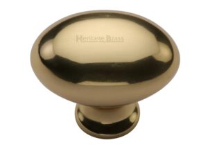 Heritage Brass Oval Design Cabinet Knob (32Mm Or 38Mm), Polished Brass