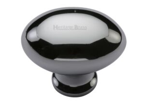 Heritage Brass Oval Design Cabinet Knob (32Mm Or 38Mm), Polished Chrome