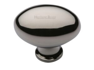 Heritage Brass Oval Design Cabinet Knob (32Mm Or 38Mm), Polished Nickel