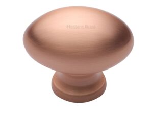 Heritage Brass Oval Design Cabinet Knob (32Mm Or 38Mm), Satin Rose Gold