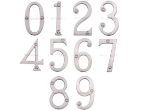 Heritage Brass 0-9 Screw Fix Numerals (76Mm - 3"), Satin Chrome