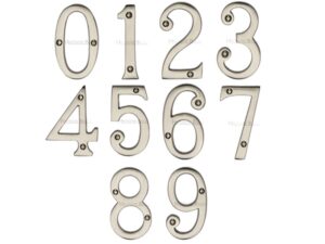 Heritage Brass 0-9 Screw Fix Numerals (76Mm - 3"), Satin Nickel