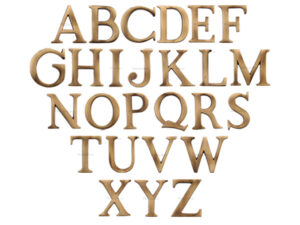 Heritage Brass A-Z Pin Fix Letters (51Mm - 2"), Antique Brass