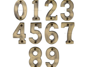 Heritage Brass 0-9 Screw Fix Numerals (76Mm - 3"), Antique Brass