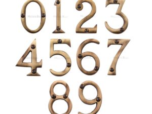 Heritage Brass 0-9 Screw Fixing Numerals (51Mm - 2"), Antique Brass