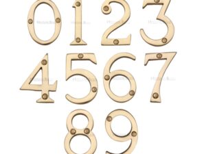 Heritage Brass 0-9 Screw Fixing Numerals (51Mm - 2"), Polished Brass