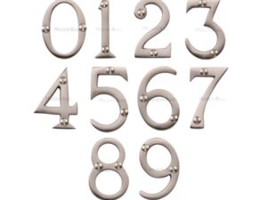 Heritage Brass 0-9 Screw Fixing Numerals (51Mm - 2"), Satin Nickel