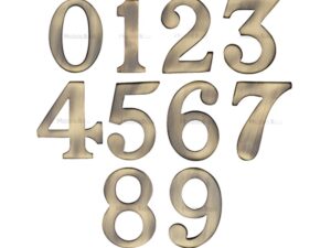 Heritage Brass 0-9 Self Adhesive Numerals (51Mm - 2"), Antique Brass