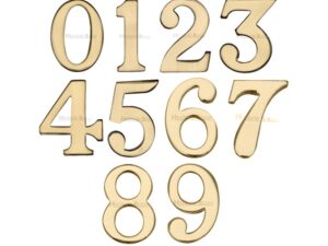 Heritage Brass 0-9 Self Adhesive Numerals (51Mm - 2"), Polished Brass