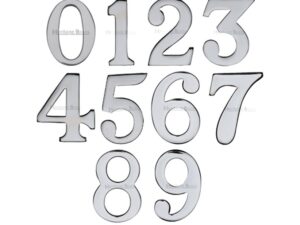 Heritage Brass 0-9 Self Adhesive Numerals (51Mm - 2"), Polished Chrome