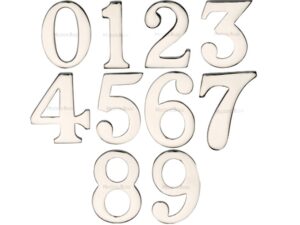 Heritage Brass 0-9 Self Adhesive Numerals (51Mm - 2"), Polished Nickel