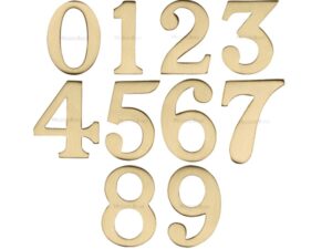 Heritage Brass 0-9 Self Adhesive Numerals (51Mm - 2"), Satin Brass