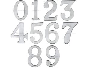 Heritage Brass 0-9 Self Adhesive Numerals (51Mm - 2"), Satin Chrome