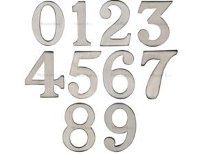 Heritage Brass 0-9 Self Adhesive Numerals (51Mm - 2"), Satin Nickel