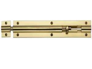 Heritage Brass Straight Barrel Door Bolt (4", 6" Or 8" X 1 1/4"), Polished Brass