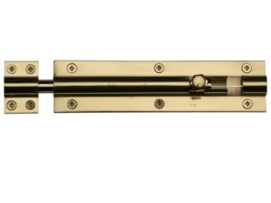 Heritage Brass Straight Barrel Door Bolt (4", 6" Or 8" X 1 1/2"), Polished Brass