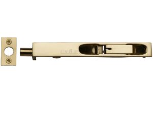 Heritage Brass Flush Fitting Lever Action Door Bolt (6", 8" Or 10"), Polished Brass