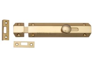 Heritage Brass Flat Surface Door Bolt (4", 6" Or 8" Length), Polished Brass