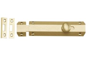 Heritage Brass Flat Surface Door Bolt (4", 6" Or 8" Length), Satin Brass