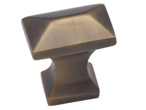 Heritage Brass Anvil Design Pyramid Cabinet Knob, Antique Brass