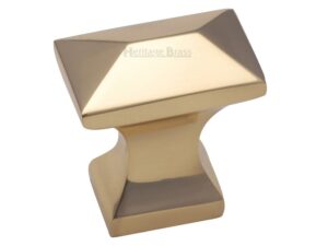 Heritage Brass Anvil Design Pyramid Cabinet Knob, Polished Brass