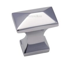 Heritage Brass Anvil Design Pyramid Cabinet Knob, Polished Chrome