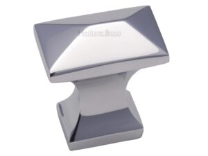 Heritage Brass Anvil Design Pyramid Cabinet Knob, Polished Chrome