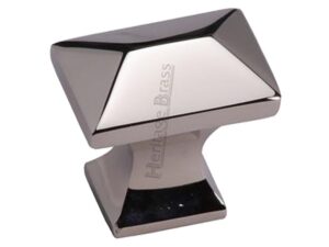 Heritage Brass Anvil Design Pyramid Cabinet Knob, Polished Nickel