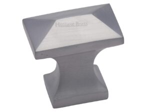 Heritage Brass Anvil Design Pyramid Cabinet Knob, Satin Chrome