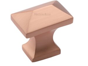 Heritage Brass Anvil Design Pyramid Cabinet Knob, Satin Rose Gold