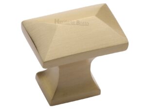 Heritage Brass Anvil Design Pyramid Cabinet Knob, Satin Brass