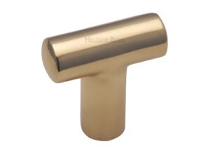 Heritage Brass T-Shaped Cabinet Knob, Polished Brass