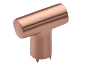 Heritage Brass T-Shaped Cabinet Knob, Satin Rose Gold