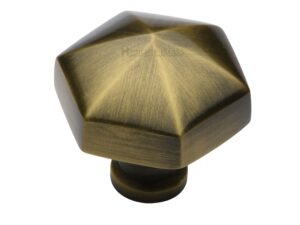 Heritage Brass Octagonal Cabinet Knob, Antique Brass