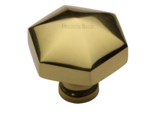 Heritage Brass Octagonal Cabinet Knob, Polished Brass