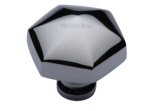 Heritage Brass Octagonal Cabinet Knob, Polished Chrome