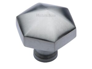 Heritage Brass Octagonal Cabinet Knob, Satin Chrome