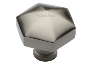 Heritage Brass Octagonal Cabinet Knob, Satin Nickel