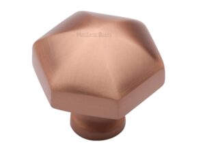 Heritage Brass Octagonal Cabinet Knob, Satin Rose Gold