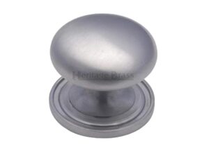 Heritage Brass Round Design Cabinet Knob (25Mm, 32Mm, 38Mm Or 48Mm), Satin Chrome