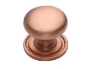 Heritage Brass Round Design Cabinet Knob (25Mm, 32Mm, 38Mm Or 48Mm), Satin Rose Gold