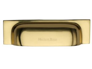 Heritage Brass Cabinet Drawer Pull Handle (76Mm/96Mm Or 152Mm/178Mm C/C), Polished Brass