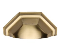 Heritage Brass Cabinet Drawer Pull Handle (89Mm C/C), Satin Brass