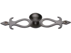 Heritage Brass Oval Cabinet Knob On Backplate, Matt Bronze - C3072-Mb