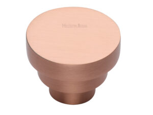 Heritage Brass Round Stepped Cabinet Knob (32Mm Or 38Mm), Satin Rose Gold